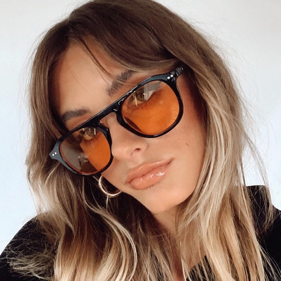 Unisex Orange lenses black frame looks super chic and fashionable. BRAND NEW - Picture 3 of 4